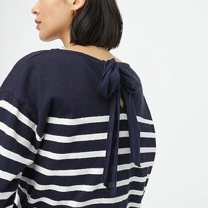 J.Crew Knit Mariner cloth bow-back top in stripe AW130